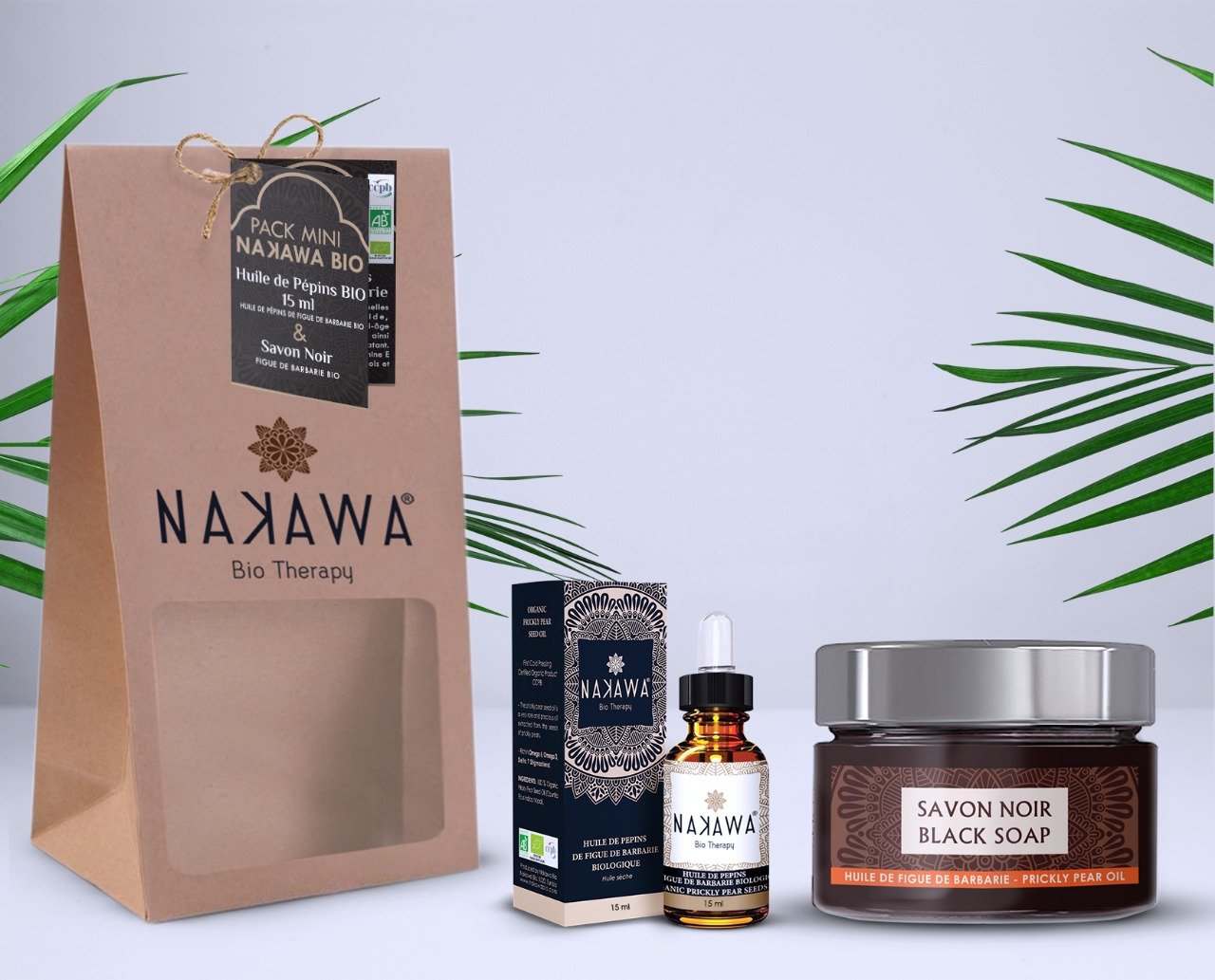 Pack Mini - Huile de pépins de figue de barbarie bio 15ml +Savon Noir - Nakawa Bio Therapy